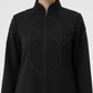 Geometric Panelled Design Black Abaya with Plain Chiffon Headscarf