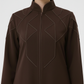 Geometric Panelled Design Brown Abaya with Plain Chiffon Headscarf