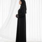 Jet Black Silver Lace Filigree With Headscarf