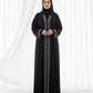 Jet Black Silver Lace Filigree With Headscarf