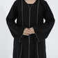 Melange Fabric Black Kids Abaya with Lace On Front & Cuffs – Elegant Girls Modest Wear