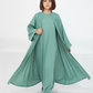 Green Premium 3-Piece Kids Abaya Set – Lightweight Harir Maqsood Modest Wear for Girls