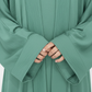 Green Premium 3-Piece Kids Abaya Set – Lightweight Harir Maqsood Modest Wear for Girls