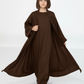 Brown Premium 3-Piece Kids Abaya Set – Lightweight Harir Maqsood Modest Wear for Girls
