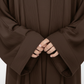 Brown Premium 3-Piece Kids Abaya Set – Lightweight Harir Maqsood Modest Wear for Girls