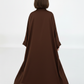 Brown Premium 3-Piece Kids Abaya Set – Lightweight Harir Maqsood Modest Wear for Girls