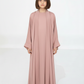 Pink Premium 3-Piece Kids Abaya Set – Lightweight Harir Maqsood Modest Wear for Girls