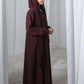 Kids Abaya With Sheila I Elegant Brown Barbie Crepe Modest Wear for Girls