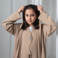 Kids Abaya With Sheila I Elegant Beige Barbie Crepe Modest Wear for Girls