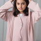 Kids Abaya With Sheila I Elegant Pink Barbie Crepe Modest Wear for Girls