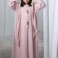 Kids Abaya With Sheila I Elegant Pink Barbie Crepe Modest Wear for Girls