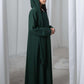 Kids Abaya With Sheila I Elegant Green Barbie Crepe Modest Wear for Girls