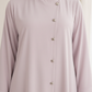 Lavender Korean Nida Abaya – Asymmetrical Button Design with Matching Chiffon Headscarf
