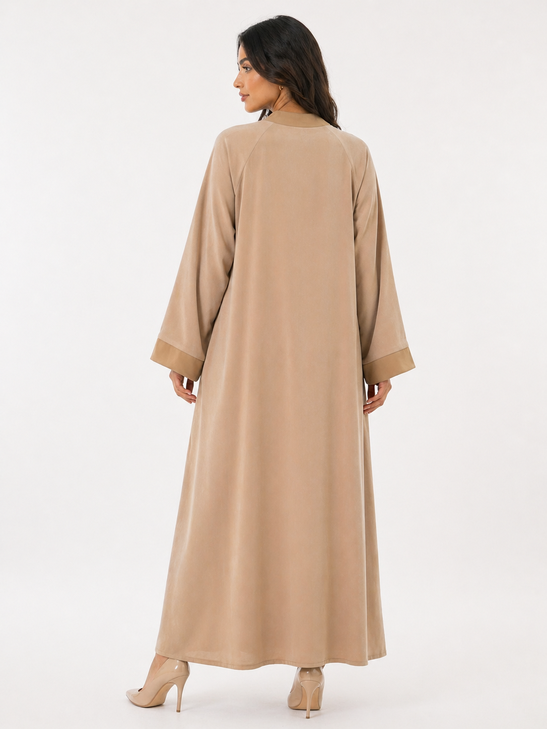 Minimalist Scalloped Trim & Open Front with Headscarf