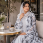 Net Floral Abaya with Plain Chiffon Headscarf – Elegant, Modest, Luxury Women’s Abaya for Special Occasions