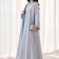Dusk Blue Organza Abaya Set, Made in UAE
