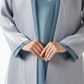 Dusk Blue Organza Abaya Set, Made in UAE