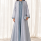 Dusk Blue Organza Abaya Set, Made in UAE