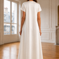 Satin Silk Under Abaya Dress I Off White, Short Sleeve, Maxi Length