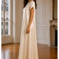 Satin Silk Under Abaya Dress I Ivory, Short Sleeve, Maxi Length