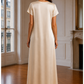 Satin Silk Under Abaya Dress I Ivory, Short Sleeve, Maxi Length