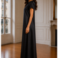 Satin Silk Under Abaya Dress I Black, Short Sleeve, Maxi Length