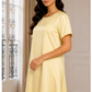 Butter Yellow Satin Silk Under Abaya | Long Slip Dress with Short Sleeves