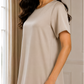 Taupe Satin Silk Under Abaya | Long Slip Dress with Short Sleeves