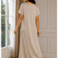 Taupe Satin Silk Under Abaya | Long Slip Dress with Short Sleeves