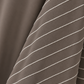 Taupe & Ivory 3-Piece Crepe Abaya Set with Geometric Neckline & Striped Sleeves