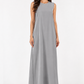 Black & Grey 3-Piece Crepe Abaya Set with Geometric Neckline & Striped Sleeves
