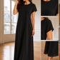 Nida Short Sleeve Inner Dress – Premium Black Under Abaya Dress