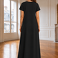 Nida Short Sleeve Inner Dress – Premium Black Under Abaya Dress