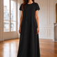 Nida Short Sleeve Inner Dress – Premium Black Under Abaya Dress