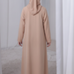 Tan Shade Kids Abaya with Matching Hijab for Girls Korean Nida Fabric Modest Islamic Dress 9 Colors Available