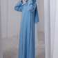 Sky Blue Kids Abaya with Matching Hijab for Girls Korean Nida Fabric Modest Islamic Dress 9 Colors Available