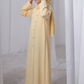 Pastel Yellow Kids Abaya with Matching Hijab for Girls Korean Nida Fabric Modest Islamic Dress 9 Colors Available