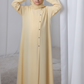 Pastel Yellow Kids Abaya with Matching Hijab for Girls Korean Nida Fabric Modest Islamic Dress 9 Colors Available