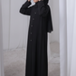 Black Kids Abaya with Matching Hijab for Girls Korean Nida Fabric Modest Islamic Dress 9 Colors Available