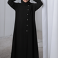 Black Kids Abaya with Matching Hijab for Girls Korean Nida Fabric Modest Islamic Dress 9 Colors Available