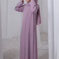 Mauve Kids Abaya with Matching Hijab for Girls Korean Nida Fabric Modest Islamic Dress 9 Colors Available