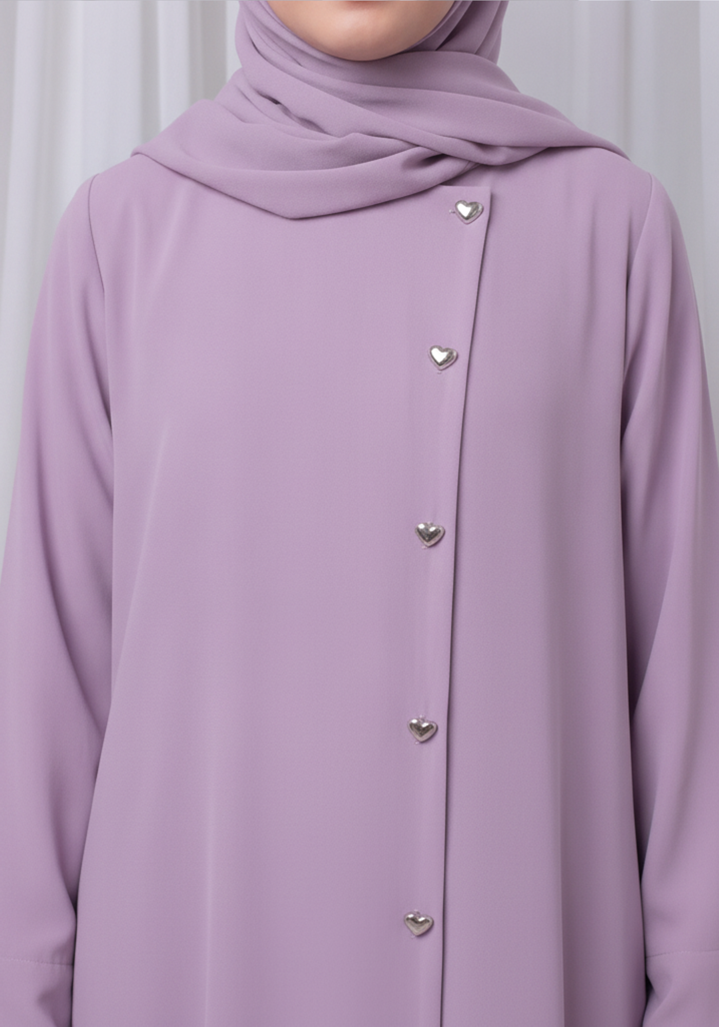 Mauve Kids Abaya with Matching Hijab for Girls Korean Nida Fabric Modest Islamic Dress 9 Colors Available