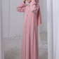 Pink Kids Abaya with Matching Hijab for Girls Korean Nida Fabric Modest Islamic Dress 9 Colors Available
