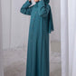 Teal Green Kids Abaya with Matching Hijab for Girls Korean Nida Fabric Modest Islamic Dress 9 Colors Available