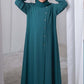 Teal Green Kids Abaya with Matching Hijab for Girls Korean Nida Fabric Modest Islamic Dress 9 Colors Available