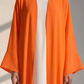 Kids Orange Korean Nida Abaya with White Inner Dress & Matching Scarf