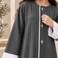 Girls’ Grey Crepe Abaya with Headscarf | UAE Made