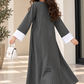 Girls’ Grey Crepe Abaya with Headscarf | UAE Made