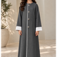 Girls’ Grey Crepe Abaya with Headscarf | UAE Made