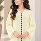 Girls’ Pastel Yellow Nida Abaya with Lace & Headscarf